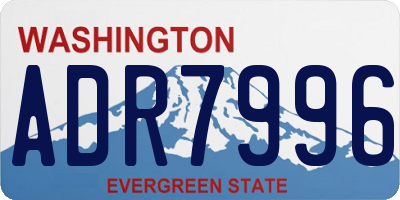 WA license plate ADR7996