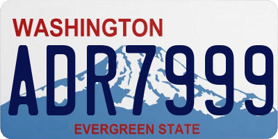 WA license plate ADR7999