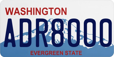 WA license plate ADR8000