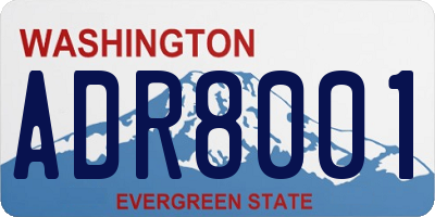 WA license plate ADR8001