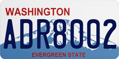 WA license plate ADR8002