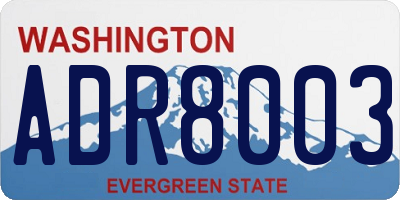WA license plate ADR8003
