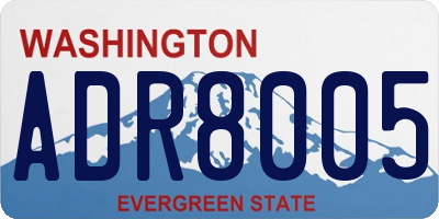 WA license plate ADR8005