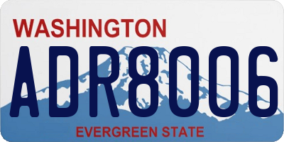 WA license plate ADR8006
