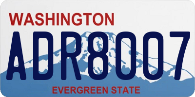 WA license plate ADR8007