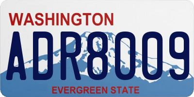 WA license plate ADR8009