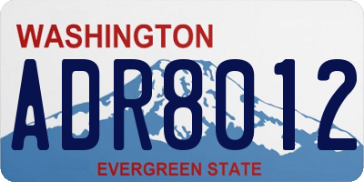 WA license plate ADR8012