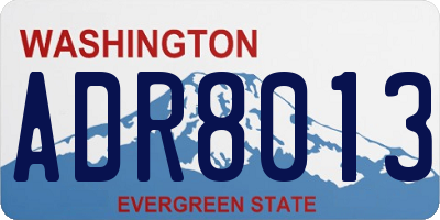 WA license plate ADR8013