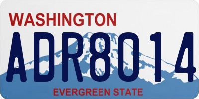WA license plate ADR8014