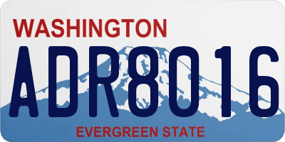 WA license plate ADR8016