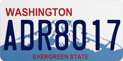 WA license plate ADR8017