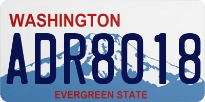 WA license plate ADR8018