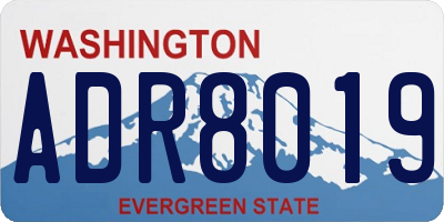 WA license plate ADR8019