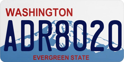 WA license plate ADR8020