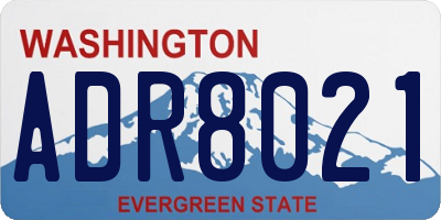 WA license plate ADR8021