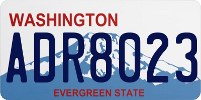 WA license plate ADR8023