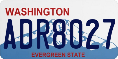 WA license plate ADR8027