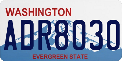 WA license plate ADR8030