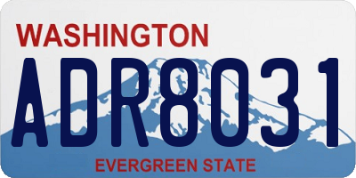 WA license plate ADR8031