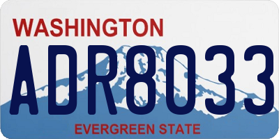 WA license plate ADR8033