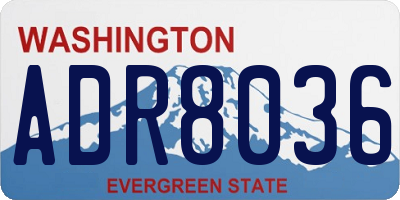 WA license plate ADR8036