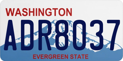 WA license plate ADR8037