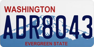WA license plate ADR8043