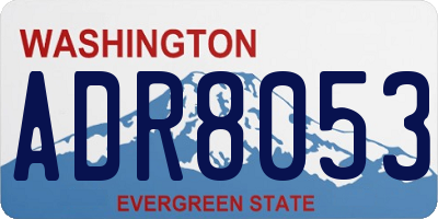WA license plate ADR8053