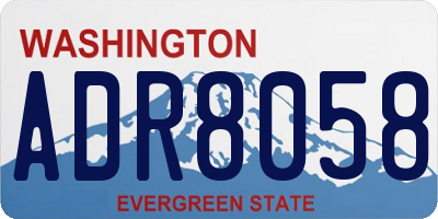 WA license plate ADR8058