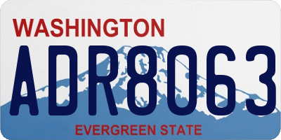 WA license plate ADR8063