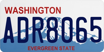 WA license plate ADR8065