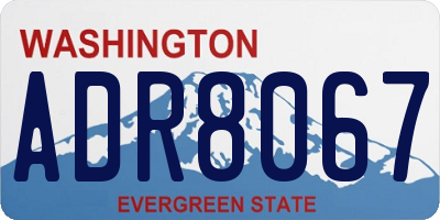 WA license plate ADR8067