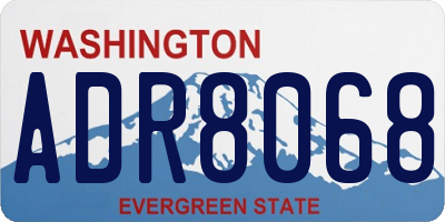 WA license plate ADR8068
