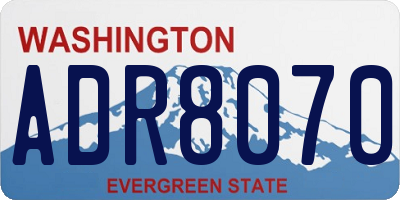 WA license plate ADR8070