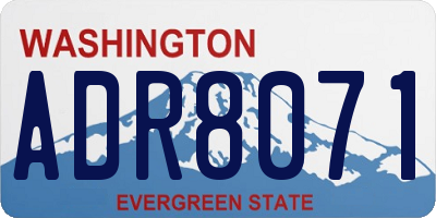 WA license plate ADR8071