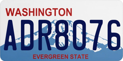 WA license plate ADR8076