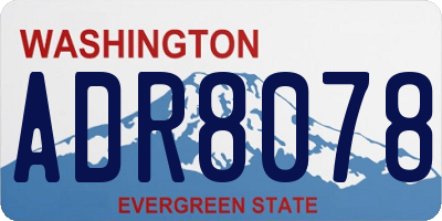 WA license plate ADR8078