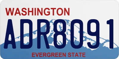 WA license plate ADR8091
