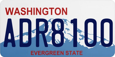 WA license plate ADR8100