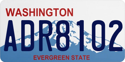 WA license plate ADR8102