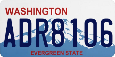 WA license plate ADR8106