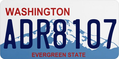 WA license plate ADR8107
