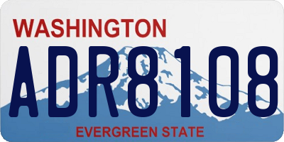 WA license plate ADR8108