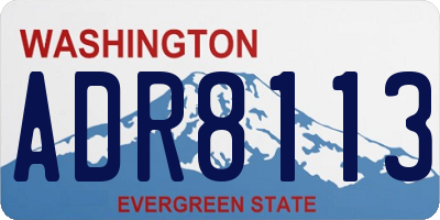 WA license plate ADR8113