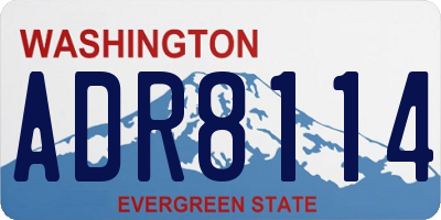 WA license plate ADR8114