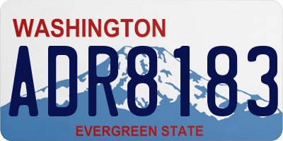 WA license plate ADR8183