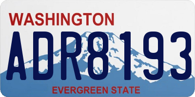 WA license plate ADR8193