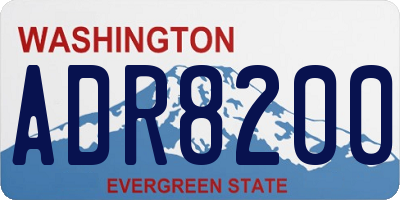 WA license plate ADR8200