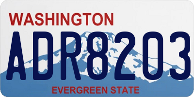 WA license plate ADR8203