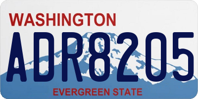 WA license plate ADR8205